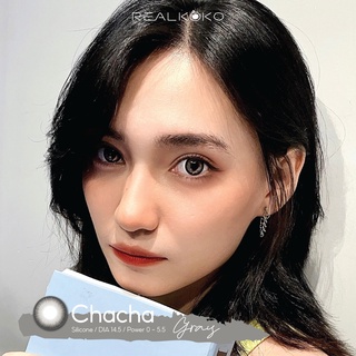 Kính áp tròng- lens có độ cận Chacha Gray màu xám tự nhiên 14.5mm giãn tròng to Hàn quốc Realkoko