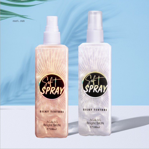 Xịt Nhũ Khóa Trang Điểm Soft Spray AG&AG 100ml Lấp Lánh Lâu Trôi Đẹp Lung Linh