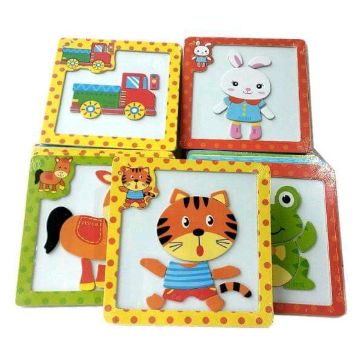Tranh ghép hình nam châm, xếp hình thông minh gắn tủ lạnh, đồ chơi ghép gỗ nổi 3D Montessori cho bé sáng tạo tại shopNEM