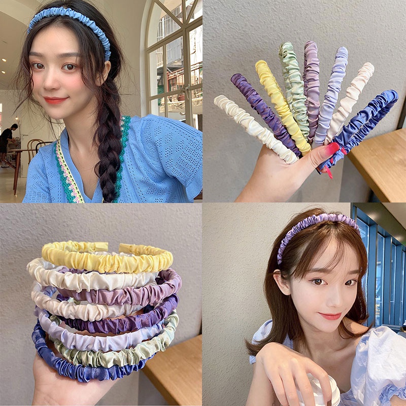 Băng Đô Cài Tóc Kiểu Hàn Quốc Nhiều Màu Sắc Thiết Kế Ngọt Ngào Cho Nữ