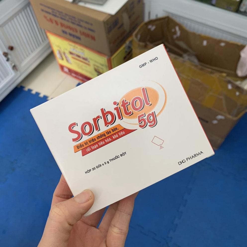 Cốm nhuận tràng SORBITOL giúp giảm táo bón, đầy bụng, không tiêu, rối loạn tiêu hóa hộp 20 x 5g  gói DHG