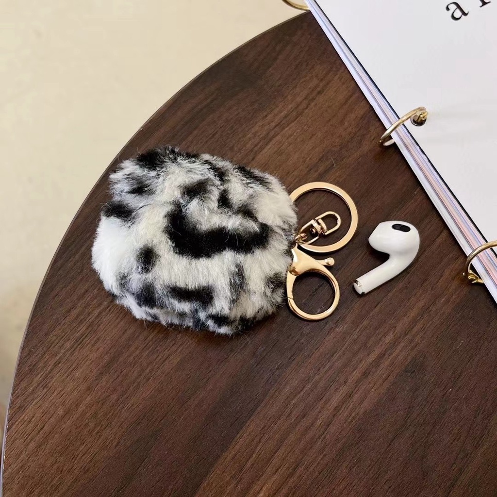 Vỏ Bảo Vệ Hộp Sạc Tai Nghe Bluetooth airpods 1 2 pro 3 Bằng tpu Phủ Lông Họa Tiết Da Báo &amp; Ngựa Vằn Dễ Thương