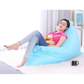 Ghế lười hạt xốp Babykid dáng chữ nhật, cỡ S, chất liệu da lộn nhiều màu (đã có sẵn hạt xốp)