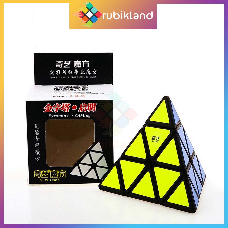 Rubik Pyraminx Viền Đen QiYi QiMing Rubic Tam Giác Biến Thể Kim Tự Tháp Đồ Chơi Trí Tuệ