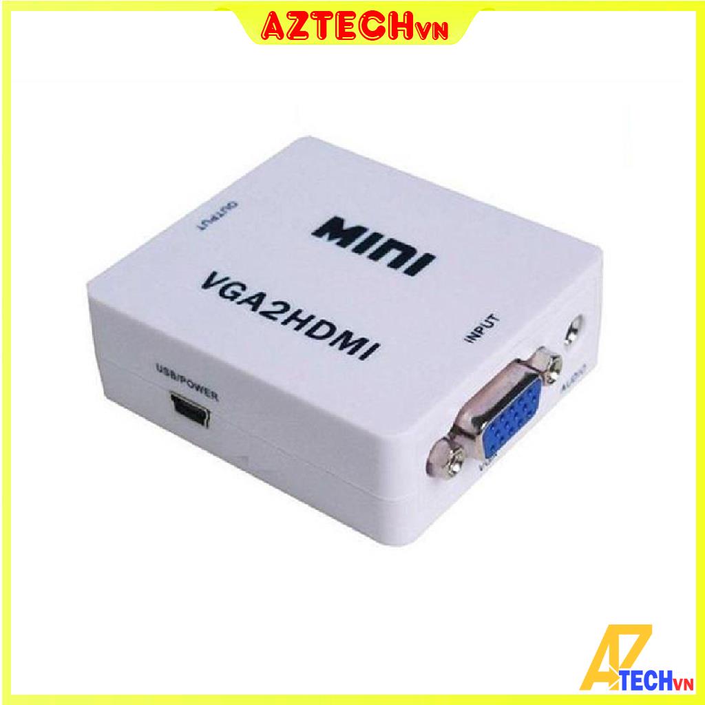 Box Chuyển VGA Sang HDMI HD Mini, Bộ Adapter Chuyển VGA Ra HDMI Loại nhỏ