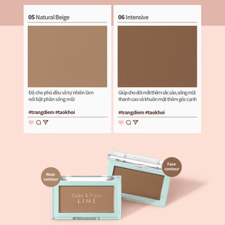 Phấn Má Hồng Lime Color & Face Single Blusher 4.5g (2 Màu Tạo Khối)