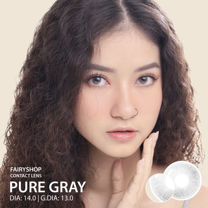 Kính Áp Tròng Pure Gray 14.0mm - Kính Áp Tròng Cao Cấp FAIRY SHOP CONTACT LENS độ 0 đến 8