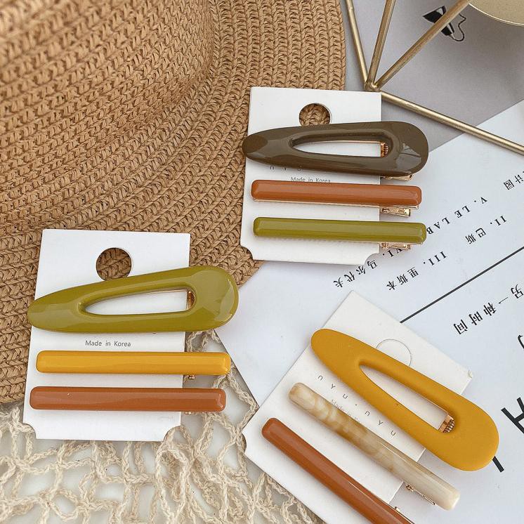 Kẹp tóc đá pastel Vintage cao cấp độc lạ