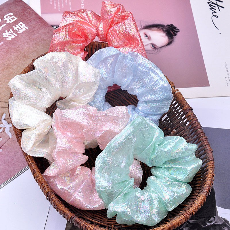 Dây cột tóc nữ co giãn màu trơn thời trang