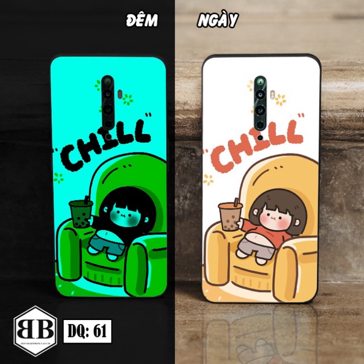 Ốp lưng kính Dạ Quang Oppo RENO 2 / RENO2 F / RENO2 Z    phát sáng trong đêm siêu ngầu