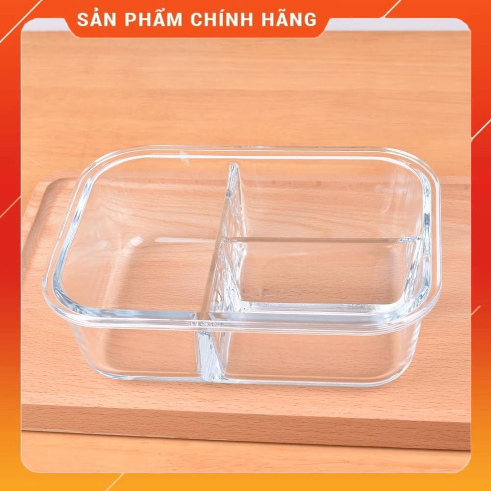 CHÍNH HÃNG -  Hộp đựng cơm thủy tinh,hộp thủy tinh chia 2 ngăn, 3 ngăn,hộp thủy tinh đựng thực phẩm,thức ăn