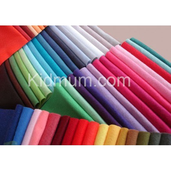 Vải Nỉ (dạ, felt): combo 12, 18, 24 màu; KT 20*15, 30*20, 45*30cm - Làm Đồ Handmade, Thủ Công, Craft, DIY