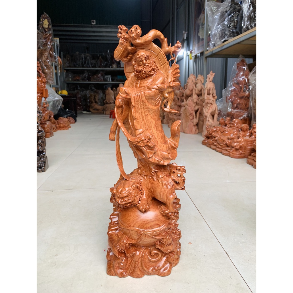 Tượng Đạt Ma Cưỡi Nghê, Gỗ Hương Cao Cấp, Bày Phòng Khách, Phòng Làm Việc, Kệ Tủ...