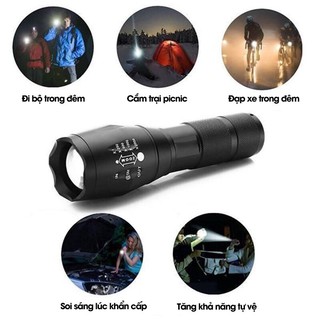 Đèn pin siêu sáng XML-T6 chip LED T6 vỏ hợp kim nhiều chế độ