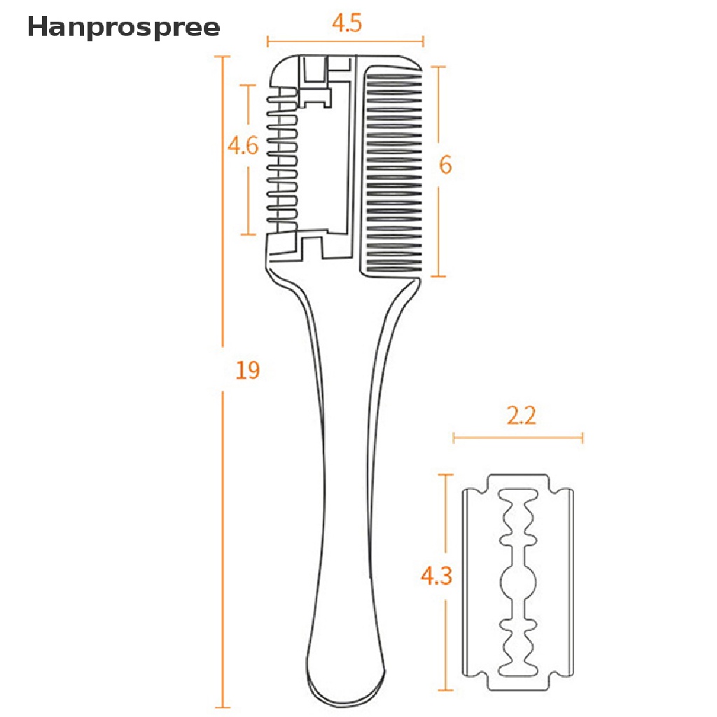 [Hàng mới về] Lược chải tóc tạo kiểu kèm lưỡi dao cạo tiện dụng