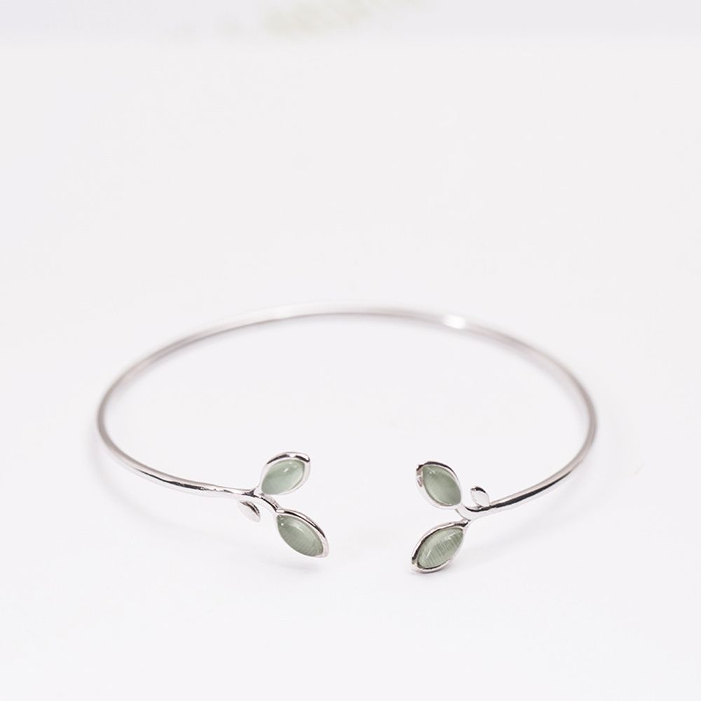 Vòng đeo tay dạng mở hình chiếc lá phong cách Hàn Quốc thời trang cho nữ