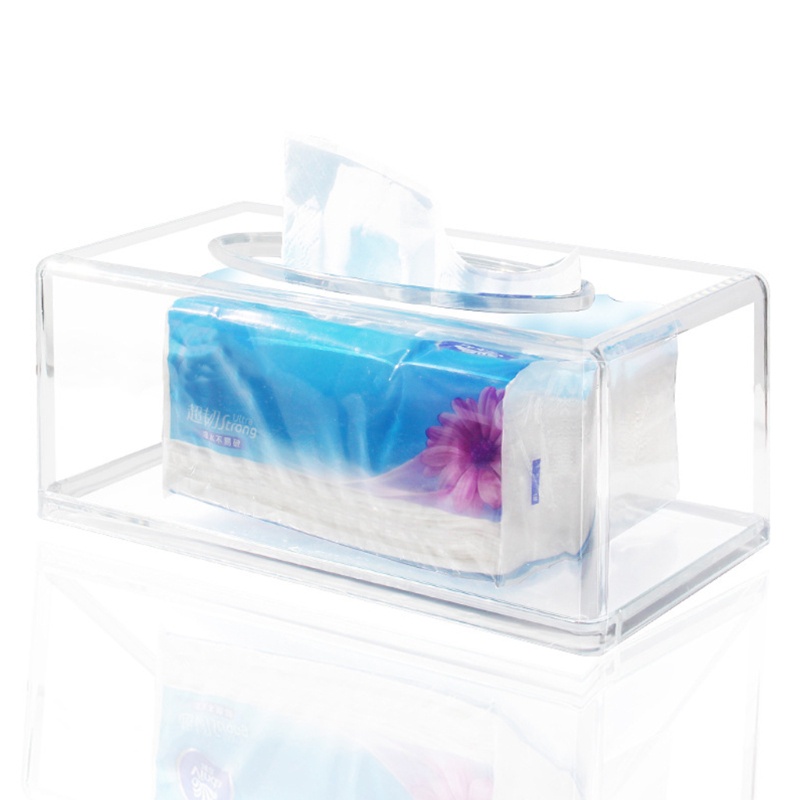 Giá Đỡ Khăn Giấy Bằng Acrylic Trong Suốt Hình Chữ Nhật