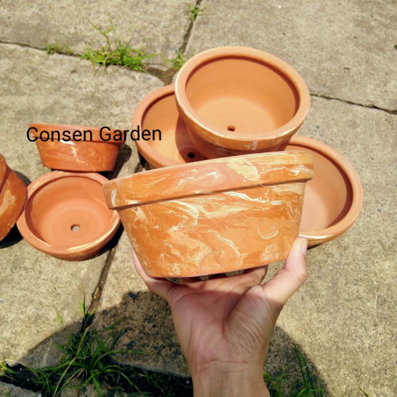 Chậu Đất Nung Trồng Sen Đá Size 15.5x7cm