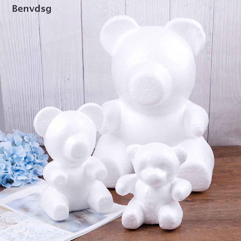 Khuôn làm khối hoa hồng giả thủ công 15cm/20cm/33cm hình chú gấu bằng xốp độc đáo