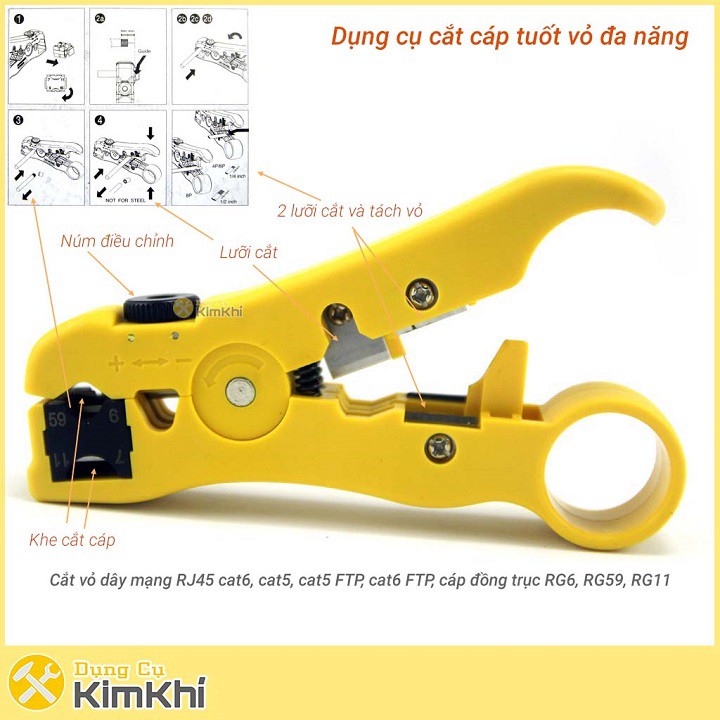 Dụng cụ cắt tách vỏ cáp đa năng HT-352 lưỡi thép SK5