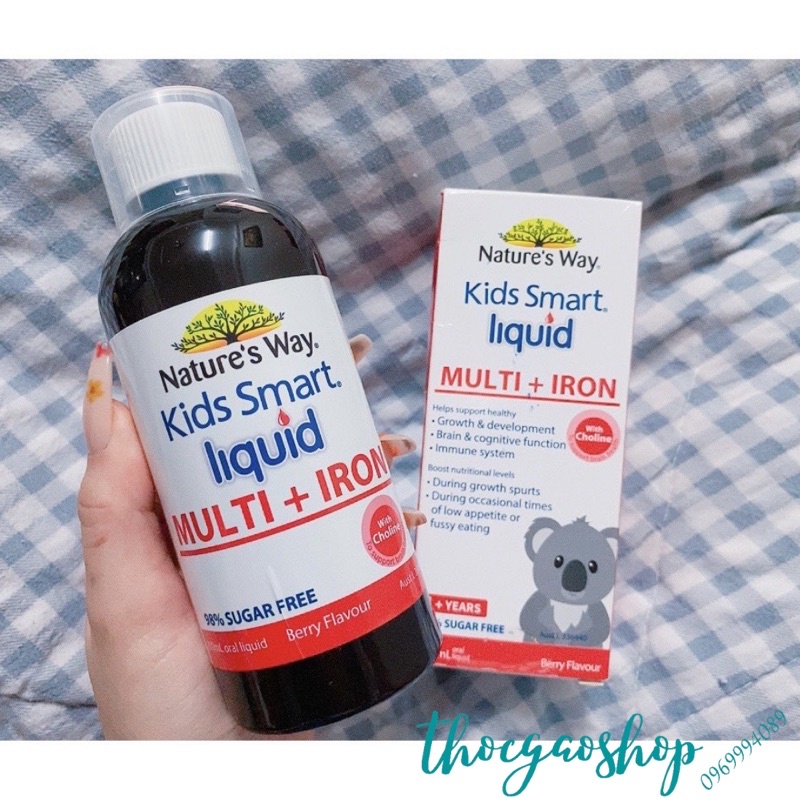 Sắt nước Nature's Way kids smart liquid multi + iron 1y+ 200ml nội địa Úc