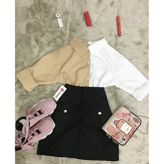 Set ulzzang áo kèm chân váy ảnh thật