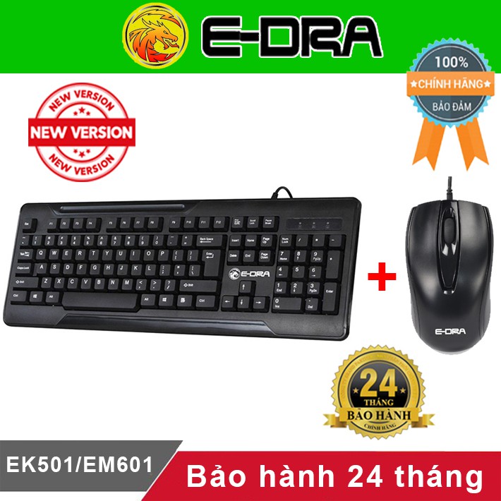 Combo phím và chuột Edra AJAZZ X1080 Chính Hãng - Bộ bàn phím chuột văn phòng giá rẻ