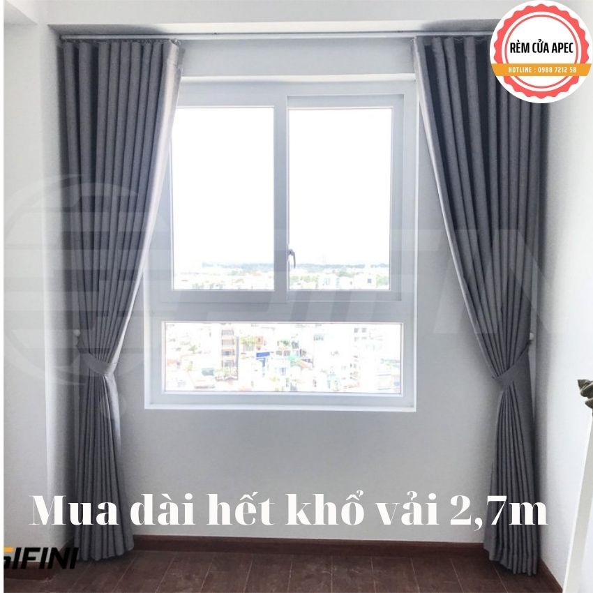 Rèm cửa sổ combo rộng 1,3m đầy đủ phụ kiện - Vải dệt 3 lớp chống nắng, cản sáng, chống tia UV