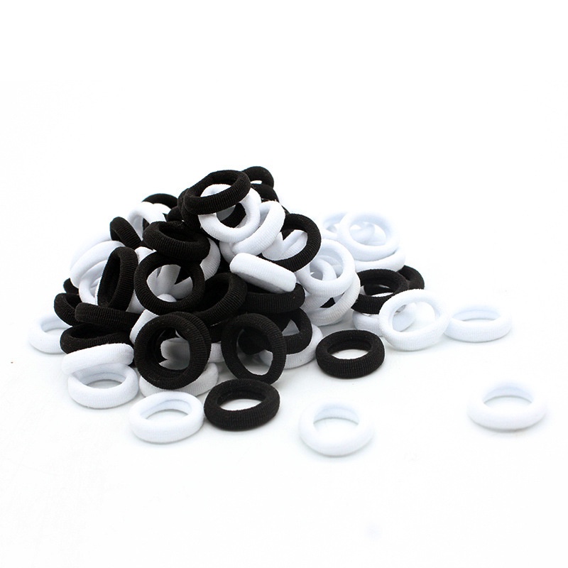 Set 100 Dây Buộc Tóc Nylon Mềm Co Giãn 3cm Nhiều Màu Sắc Cho Nữ