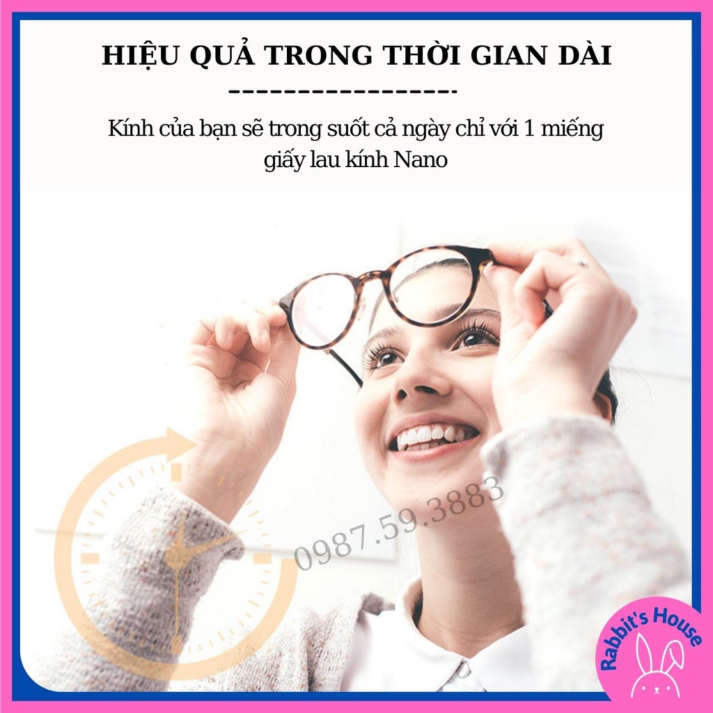 Hộp 100 Miếng Khăn Giấy Lau Kính Nano Chống Bám Hơi Nước, Lau Sạch Vân Tay Bụi Bẩn