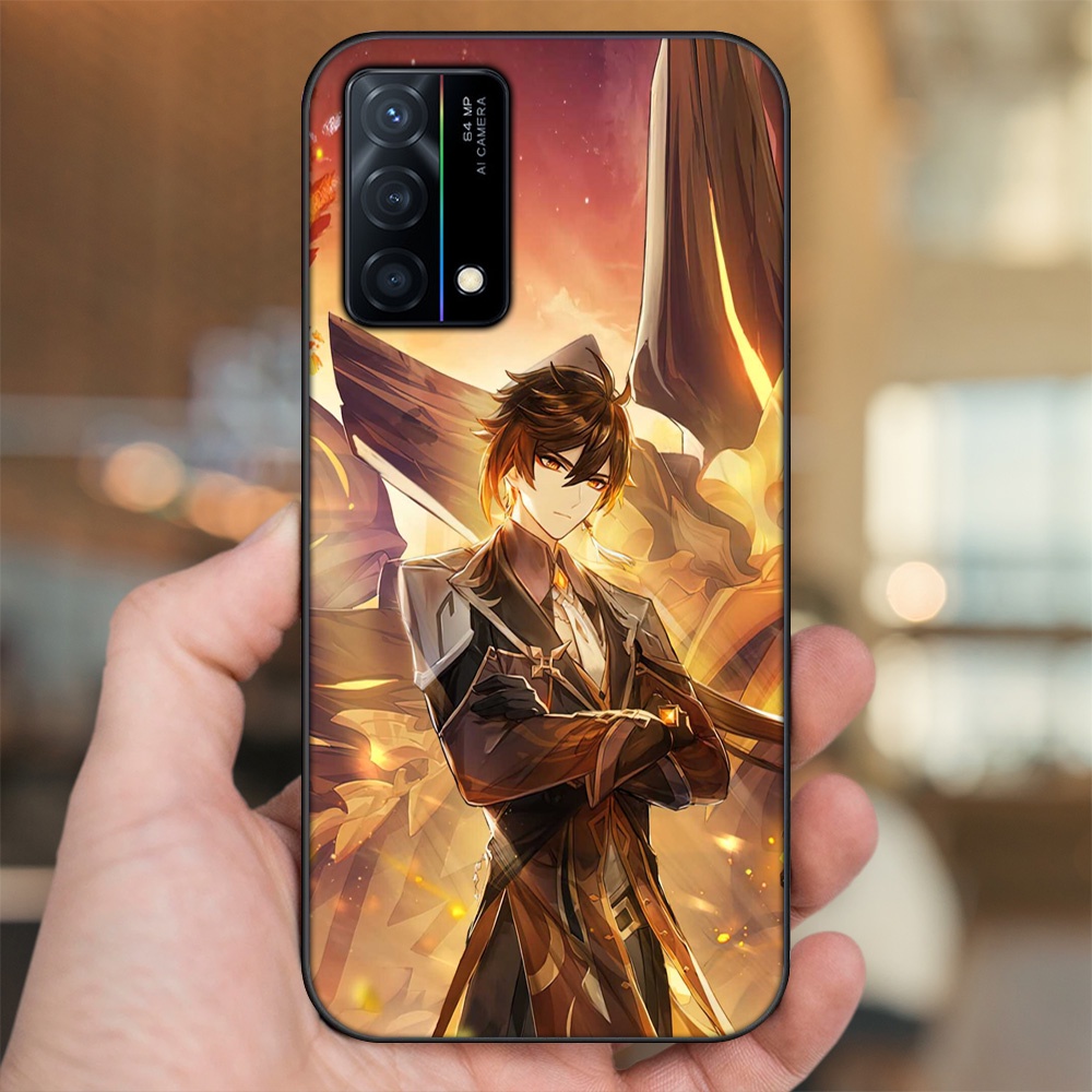 Ốp lưng Oppo K9 viền đen in hình Zhongli Genshin Impact