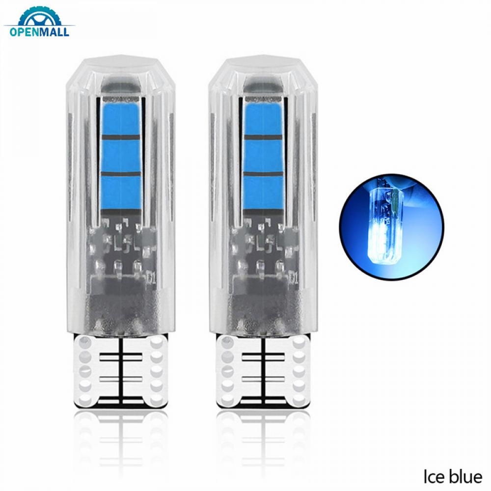 2 Đèn Led 12V T10 6LED W5W SMD Ánh Sáng Trắng Cao Cấp Cho Xe Ô Tô