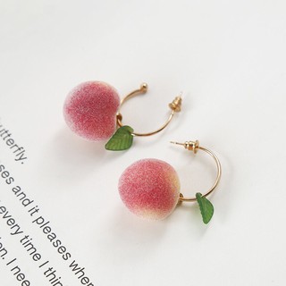 Bông tai/ hoa tai hình trái cherry hồng đáng yêu dễ thương cho nữ