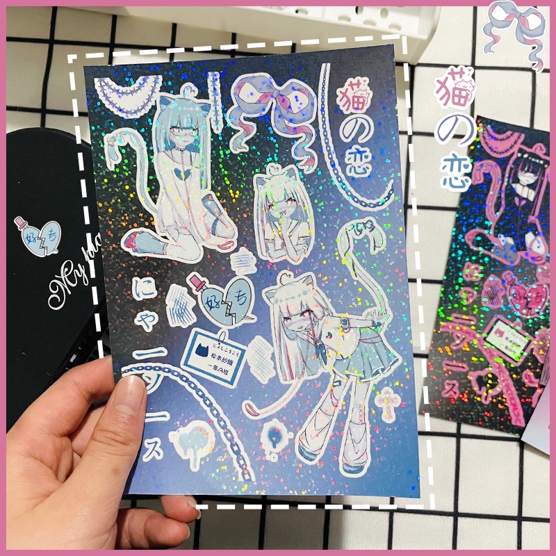 Peach 1Pcs Cute cartoon character Catwoman sticker Journal Scrapbook Decor Sticker