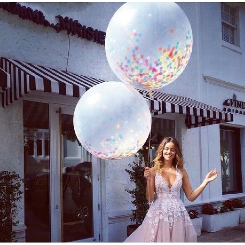 Bóng cao su helium giấy bạc hoa giấy 36 inch dùng trang trí sinh nhật/ đám cưới
