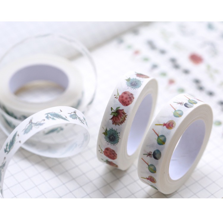 Set 6 cuộn Washi tape băng dính mini trang trí Dụng cụ Bullet Journal