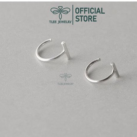 Khuyên tai bạc nữ TLEE móc thanh bạc cá tính TleeJewelry B0276