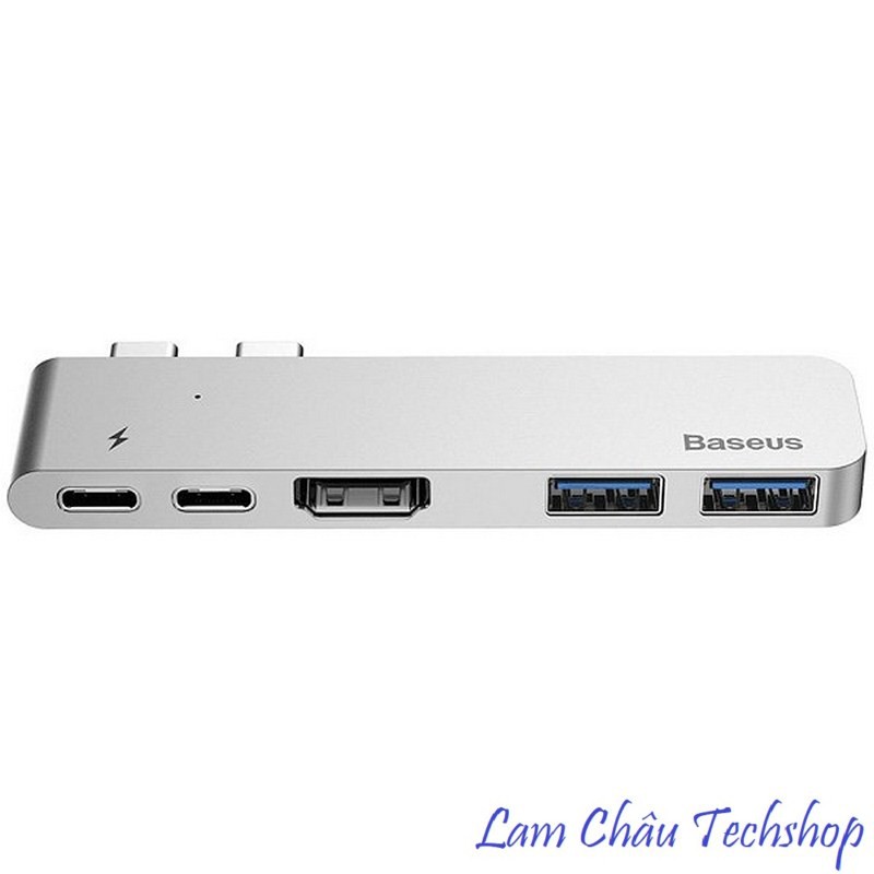 Bộ chia cổng kết nối BASEUS Dual Type - C chuyển đổi 5 trong 1 dành cho Macbook Pro CAHUB-B0G