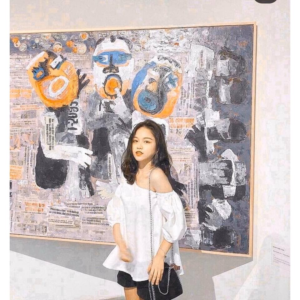 Áo Trắng Lệch Vai Tay Bồng - Fom Suông  -Video kèm - Kimoc | BigBuy360 - bigbuy360.vn