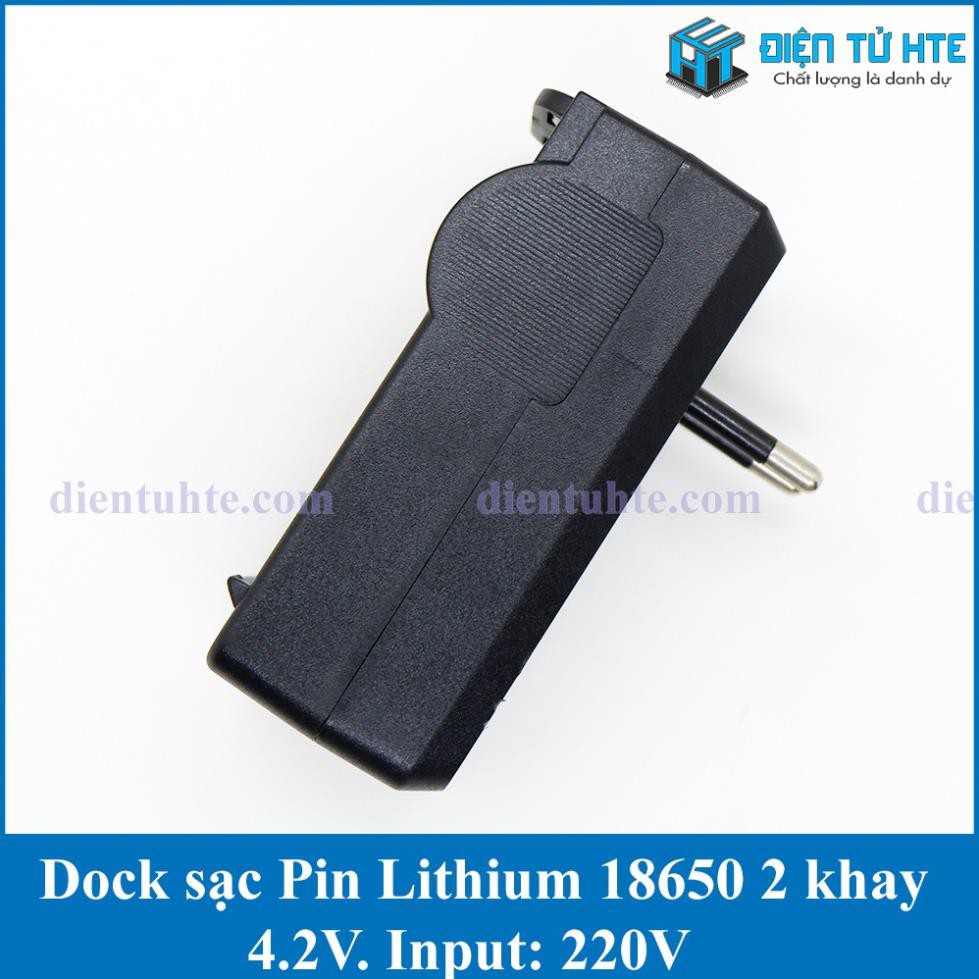 Dock sạc Pin Lithium 18650 4.2V 2 khay [HTE Quy Nhơn CN2]