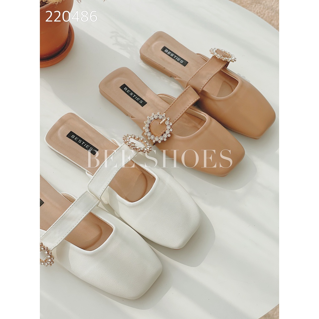 SỤC NỮ BEESHOES MŨI VUÔNG - SỤC NỮ MŨI VUÔNG ĐẾ BỆT SẴN MÀU TRẮNG - BE 220486