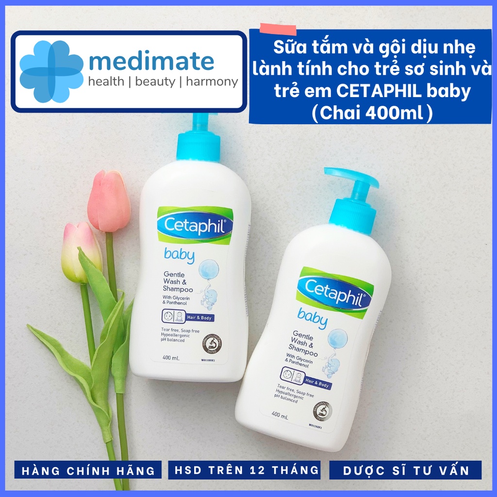 Sữa tắm và gội cho trẻ em CETAPHIL Baby 2 trong 1 dịu nhẹ, an toàn, lành tính cho bé