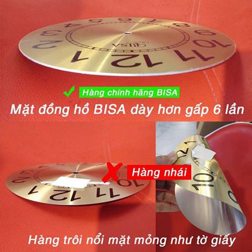 [CHỌN MẪU] Đồng hồ treo tường thương hiệu BISA bảo hành 5 năm size 45cm