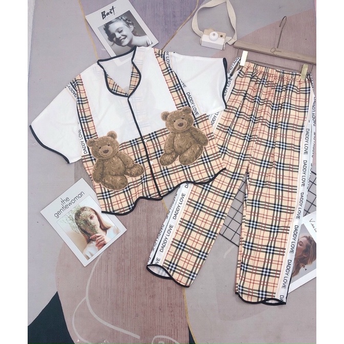 Bộ lụa  latin, satin gấu ( có túi quần) | BigBuy360 - bigbuy360.vn