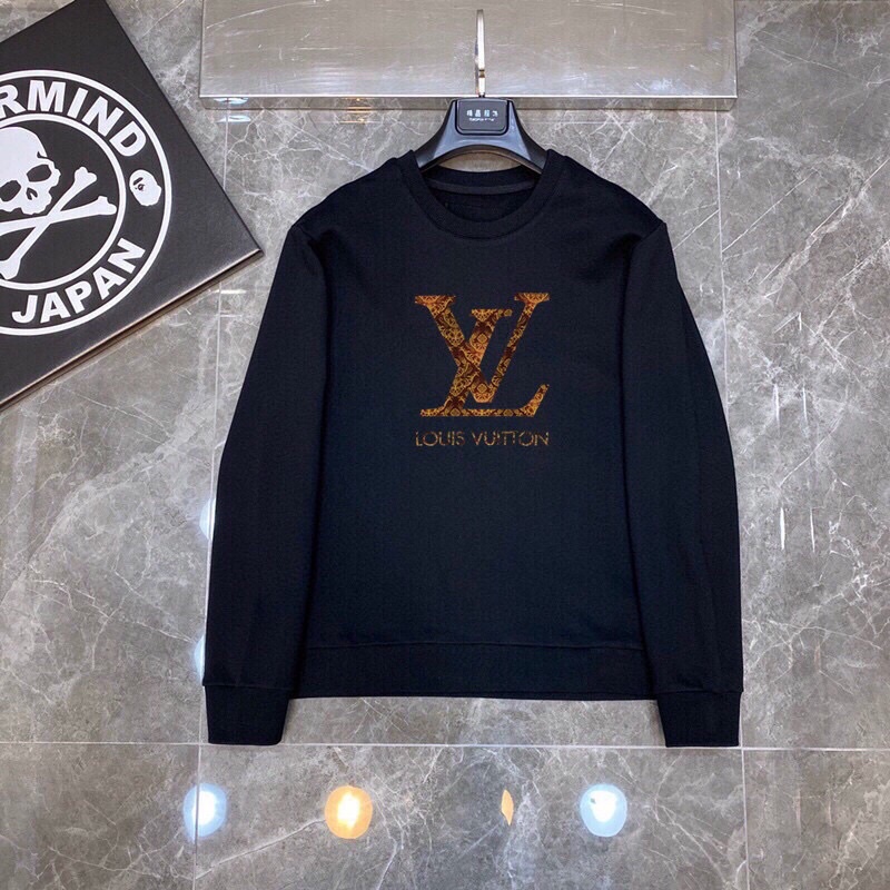 Áo nỉ dài tay cổ tròn cho nam in logo thương hiệu thời trang cao cấp Louis Vuitton LV 2021
