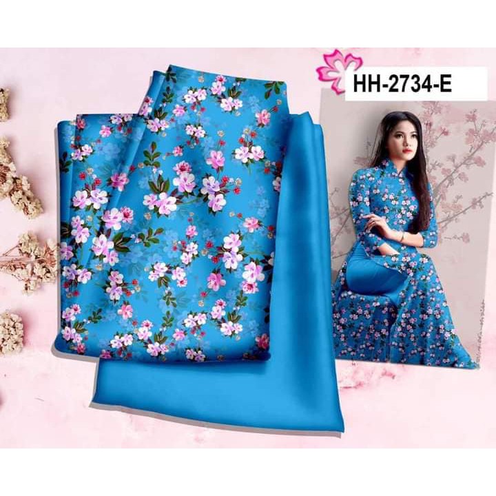 ÁO DÀI MAY SẴN HOA NHÍ NHIỀU MÀU ĐỦ SIZE CỔ 2P TAY LỞ