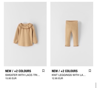 Set len zara cho bé gái chất đanh mịn