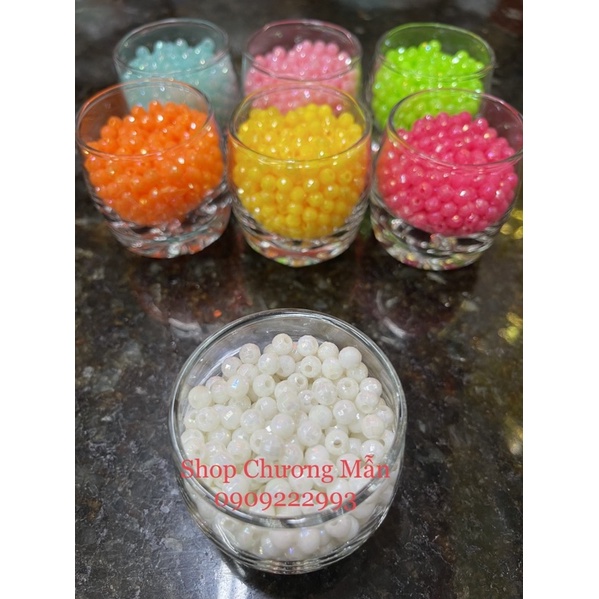 100G Chuỗi Hạt Tròn Xà Cừ Đục 6mm [Đủ Màu] Làm Phụ Kiện Trang Sức DIY