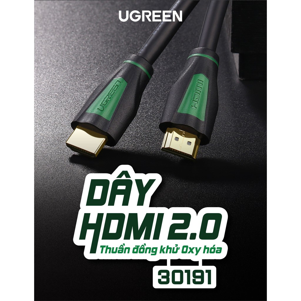 Dây HDMI 2.0/1.4 thuần đồng khử Oxy hóa UGREEN HD116 - Hàng phân phối chính hãng - Bảo hành 18 tháng