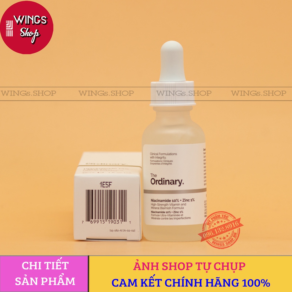 Tinh Chất The Ordinary Niacinamide 10% + Zinc 1% Giúp Cân Bằng Bã Nhờn Làm Sáng Da Và Thu Nhỏ Lỗ Chân Lông 30ml